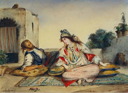 A Moorish Couple on Their Terrace, 1832, by Eugene Delacroix
